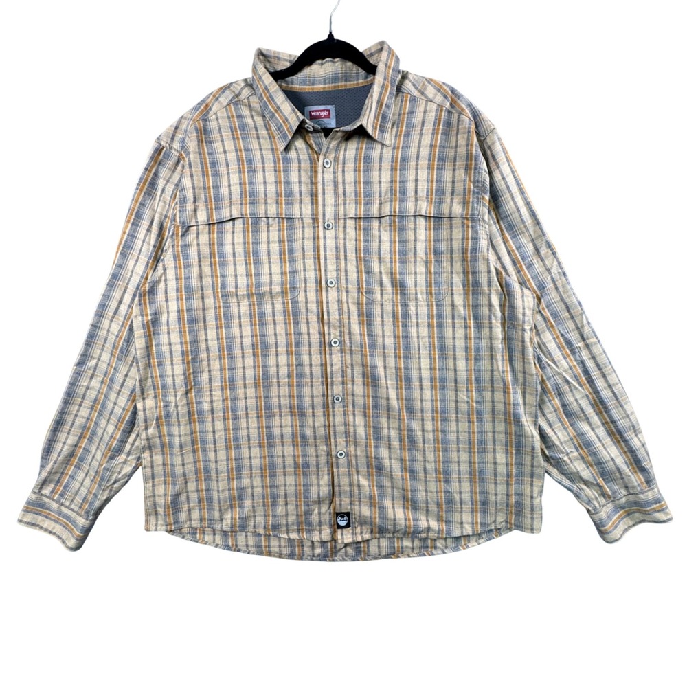 Wrangler Outdoor Series‎ Plaid Button Up Shirt Men's XXL Lumberjack Outdoors